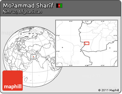 Blank Location Map of Moḩammad Sharīf