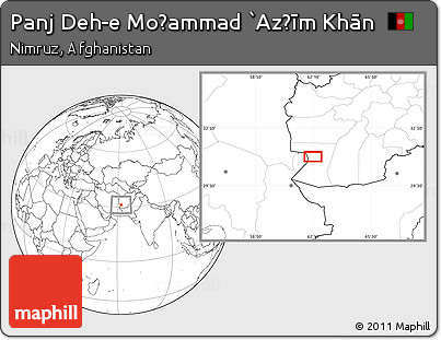 Blank Location Map of Panj Deh-e Moḩammad `Az̧īm Khān