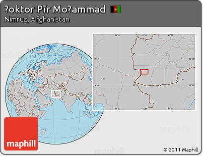 Gray Location Map of Ḏoktor Pīr Moḩammad