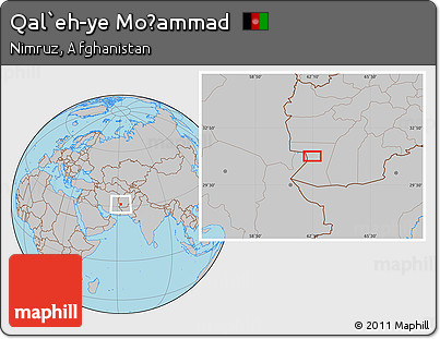 Gray Location Map of Qal`eh-ye Moḩammad