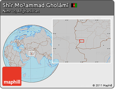 Gray Location Map of Shīr Moḩammad Gholāmī
