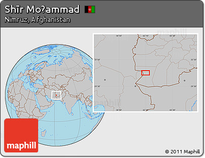 Gray Location Map of Shīr Moḩammad