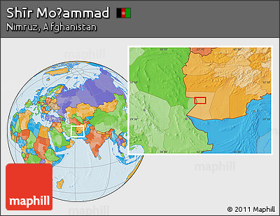 Political Location Map of Shīr Moḩammad