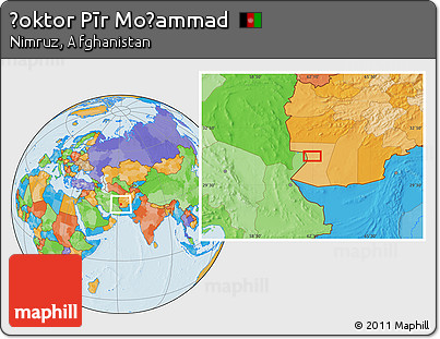 Political Location Map of Ḏoktor Pīr Moḩammad