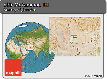 Satellite Location Map of Shīr Moḩammad