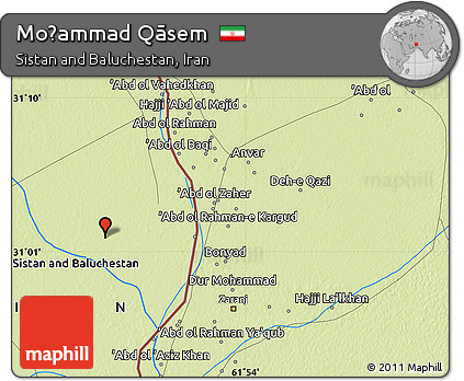 Physical Map of Moḩammad Qāsem