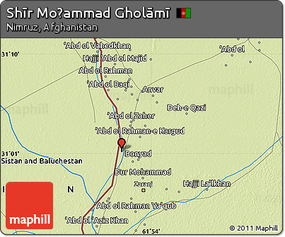 Physical Map of Shīr Moḩammad Gholāmī