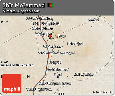 Satellite Map of Shīr Moḩammad