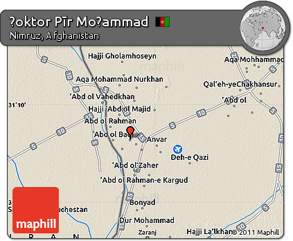 Shaded Relief Map of Ḏoktor Pīr Moḩammad