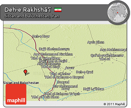 Physical Panoramic Map of Deh-e Rakhshā'ī