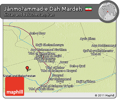 Physical Panoramic Map of Jānmoḩammad-e Dah Mardeh