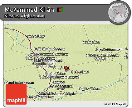 Physical Panoramic Map of Moḩammad Khān