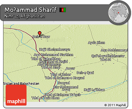 Physical Panoramic Map of Moḩammad Sharīf