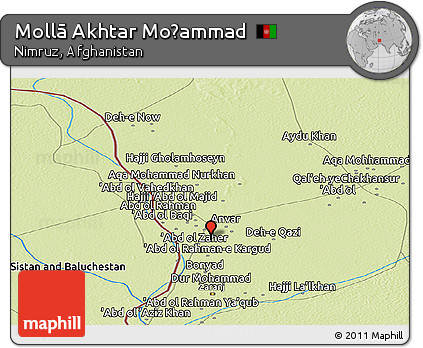 Physical Panoramic Map of Mollā Akhtar Moḩammad