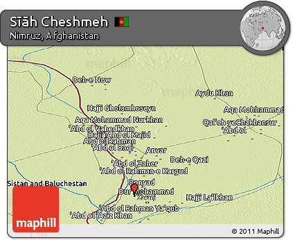 Physical Panoramic Map of Sīāh Cheshmeh
