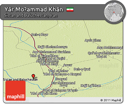 Physical Panoramic Map of Yār Moḩammad Khān
