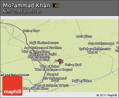 Physical Panoramic Map of Moḩammad Khān