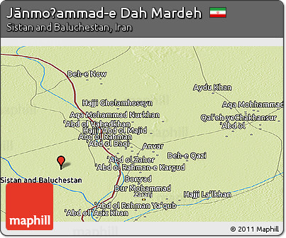 Physical Panoramic Map of Jānmoḩammad-e Dah Mardeh