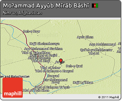 Physical Panoramic Map of Moḩammad Ayyūb Mīrāb Bāshī