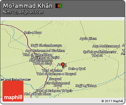 Physical Panoramic Map of Moḩammad Khān