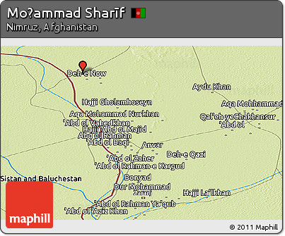 Physical Panoramic Map of Moḩammad Sharīf