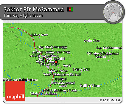 Political Panoramic Map of Ḏoktor Pīr Moḩammad