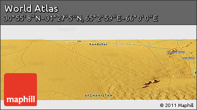 Physical Panoramic Map of the Area around 31° 11' 6" N, 65° 31' 30" E