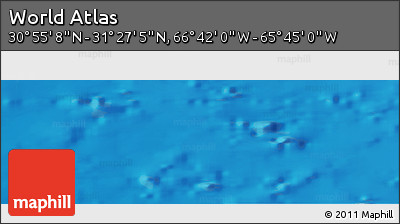 Physical Panoramic Map of the Area around 31° 11' 6" N, 66° 13' 29" W