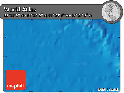 Physical Map of the Area around 31° 11' 6" N, 67° 55' 30" W