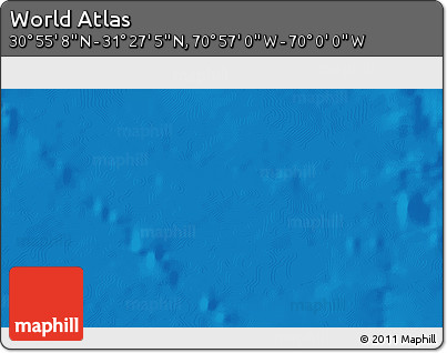 Physical 3D Map of the Area around 31° 11' 6" N, 70° 28' 29" W