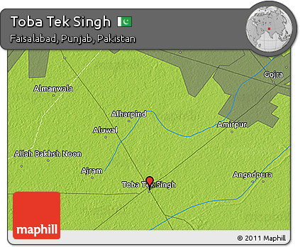 Physical 3D Map of Toba Tek Singh