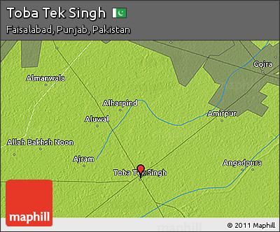 Physical 3D Map of Toba Tek Singh