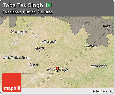 Satellite 3D Map of Toba Tek Singh