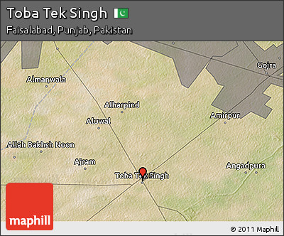 Satellite 3D Map of Toba Tek Singh