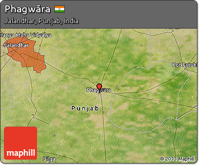 Satellite 3D Map of Phagwāra