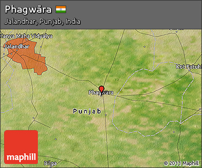 Satellite 3D Map of Phagwāra