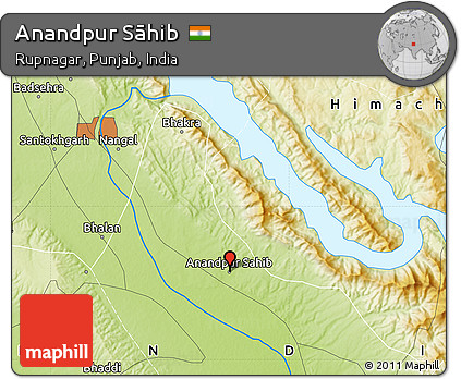 Physical Map of Anandpur Sāhib