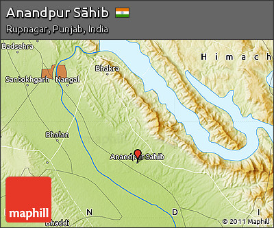 Physical Map of Anandpur Sāhib