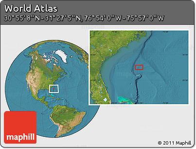 Satellite Location Map of the Area around 31° 11' 6" N, 76° 25' 30" W