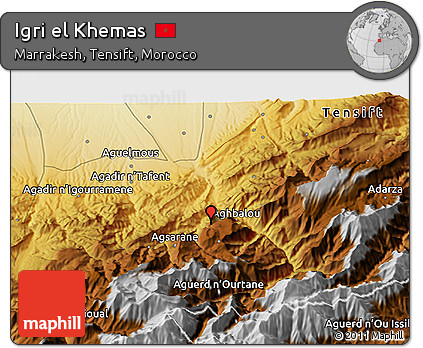 Physical 3D Map of Igri El Khemas
