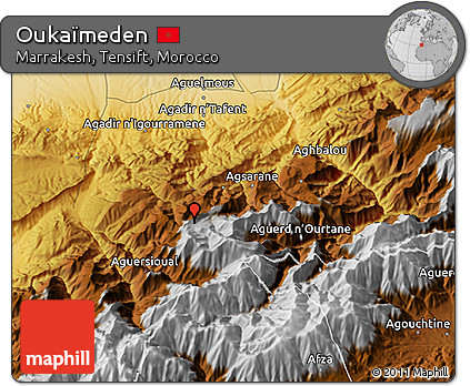 Physical 3D Map of Oukaïmeden