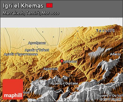 Physical 3D Map of Igri El Khemas