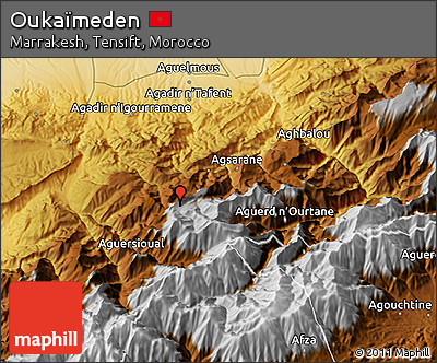 Physical 3D Map of Oukaïmeden
