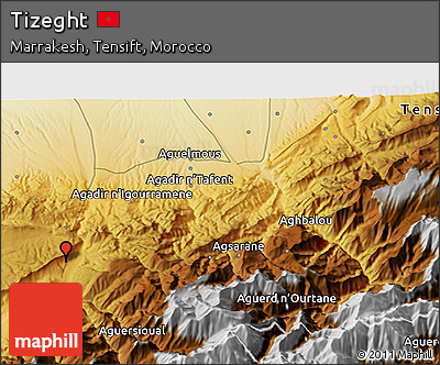 Physical 3D Map of Tizeght
