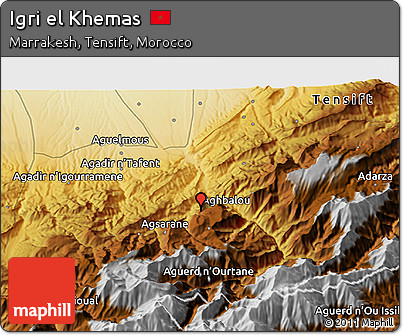 Physical 3D Map of Igri El Khemas