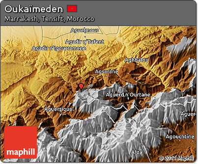 Physical 3D Map of Oukaïmeden