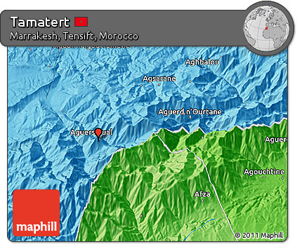 Political 3D Map of Tamatert