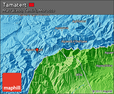 Political 3D Map of Tamatert