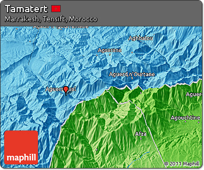 Political 3D Map of Tamatert