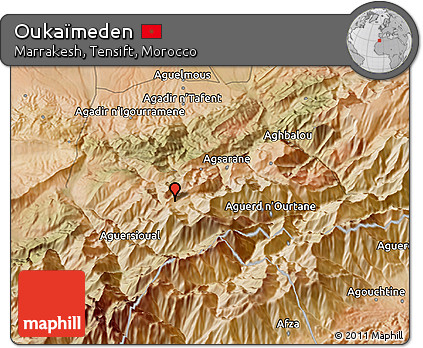 Satellite 3D Map of Oukaïmeden